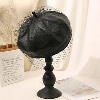 British Pu Leather Beret