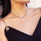 Moon & Bar Layered Choker Necklace