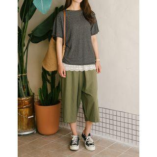 Band-waist Linen Blend Culottes