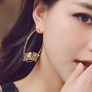 Letter Hoop Earring
