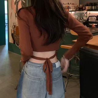 Tie-back Knit Crop Top