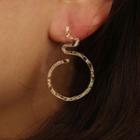 Open-hoop Drop Earring 1 Pair - Gold - One Size