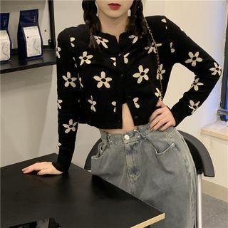 Floral Cardigan Cardigan - Black - One Size