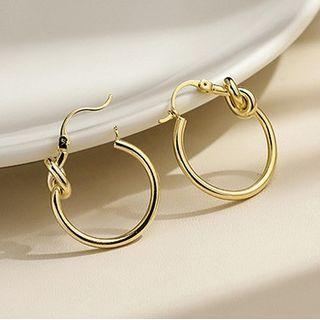 Matte Layered Alloy Hoop Earring
