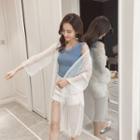 Open-front Long Chiffon Jacket