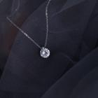 925 Sterling Silver Rhinestone Necklace Rhinestone Necklace - One Size