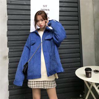 Contrast Lining Corduroy Jacket