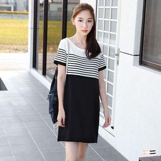 Short Sleeve Striped Dress