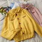 Ribbon-neckline Loose-fit Sweater In 5 Colors