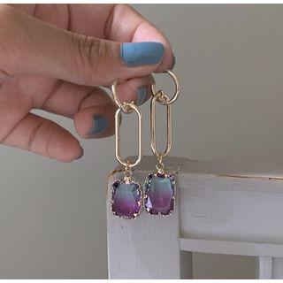 Faux Crystal Dangle Earring S925 Silver - Earrings - 1 Pair - One Size