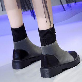 Zip-front Panel Short Boots