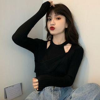 Halter Knit Top / Long-sleeve Top