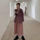Plain Blazer / Floral Long-sleeve Dress