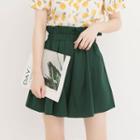 Ruffled Waistband Skorts Vintage Green - One Size