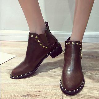 Buckled Studded Chelsea Boots