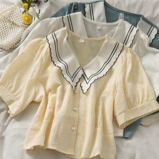Slim-fit Colorblock Crop Shirt
