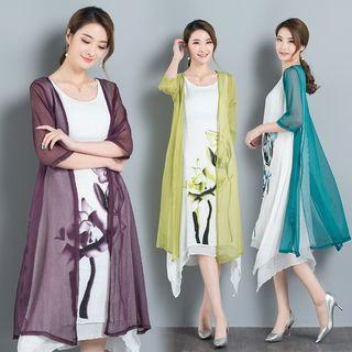 Set : Light Jacket + Sleeveless Dress