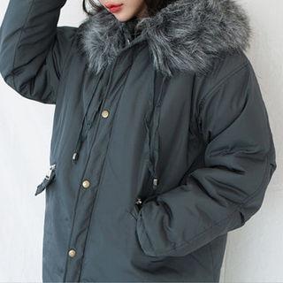 Faux-fur Padded Midi Jacket