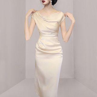 Cap-sleeve Bodycon Evening Gown