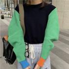 Paneled Sweater Dark Green - One Size