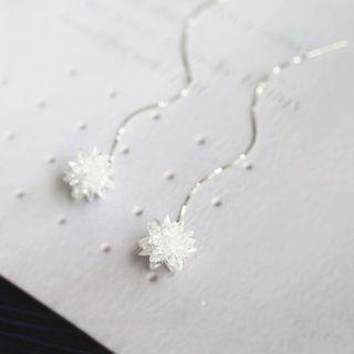 Faux Crystal Sterling Silver Dangle Earring 1 Pair - Crystal Earring - One Size