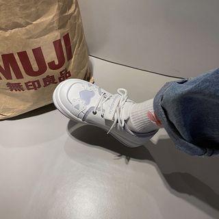 Heart Applique Platform Sneakers