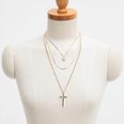 Heart & Cross Pendant Layered Necklace