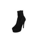 Pin-heel Faux-suede Ankle Boots