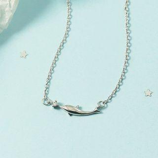 Rhinestone & Dolphin Choker Necklace As Shown In Figure - One Size
