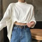 Crop Drawstring Sweatshirt