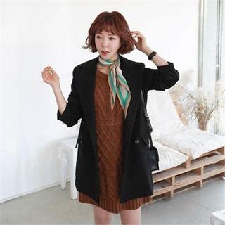 Button-trim Cotton Blazer