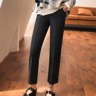 Plaid Panel Wide-leg Dress Pants