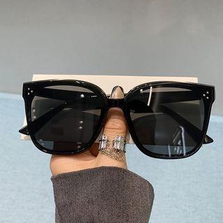 Round Sunglasses Gray Lens - Frame - Glossy Black - One Size