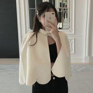 Studded Cape Coat White - One Size
