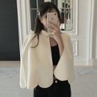 Studded Cape Coat White - One Size