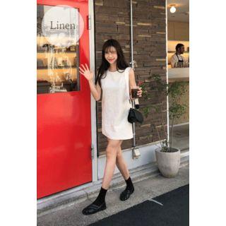 Sleeveless Linen Blend Minidress