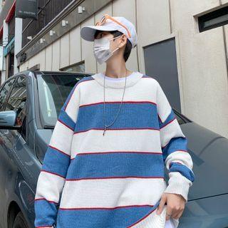 Round-neck Striped Oversize Sweater