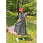 Puff-sleeve Daisy Long Dress