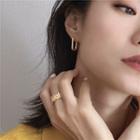 Alloy Rectangle Hoop Earring 1 Pair - Alloy Rectangle Hoop Earring - One Size