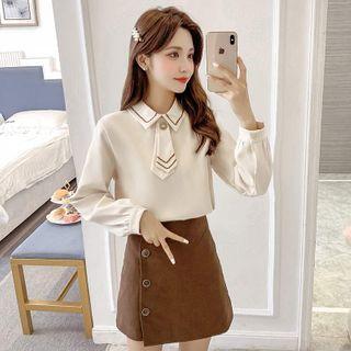 Tie-front Sweater / Mini Skirt