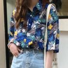Floral Loose-fit Blouse Floral - One Size