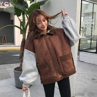 Panel Hooded Zip Coat