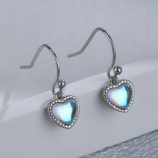 Heart Drop Earring 1 Pair - Iridescent - One Size