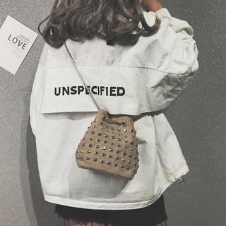 Studded Bucket Chain Strap Crossbody Bag