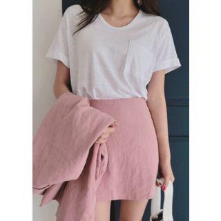 Pocket-front Linen Blend T-shirt