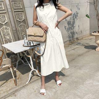 Ruched Sleeveless Long Dress