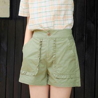 Plain Ruffled Shorts