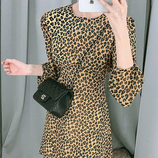 Round-neck Leopard Dress