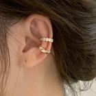Asymmetrical Alloy Cuff Earring 2pcs - Gold - One Size