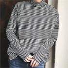 Turtle-neck Stripe Boxy-fit Pullover